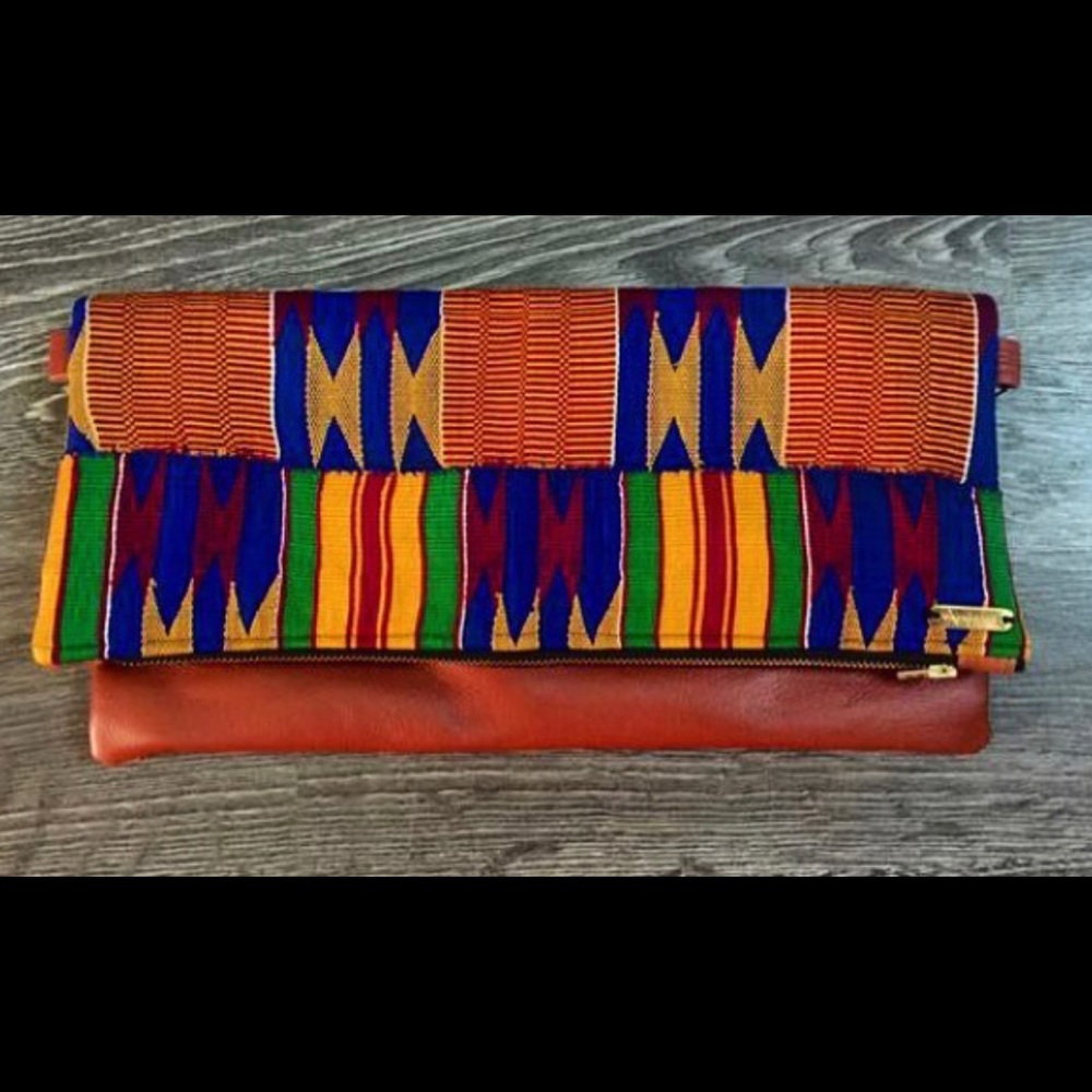 African print cross body bag w/ detachable strap